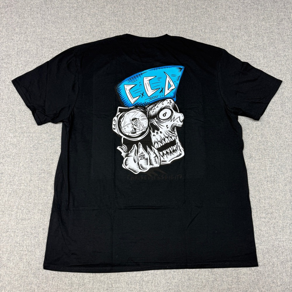 H-Street | Graphic T-Shirt | 2XL | Black | Skull Skateboard Skate Streetwear USA